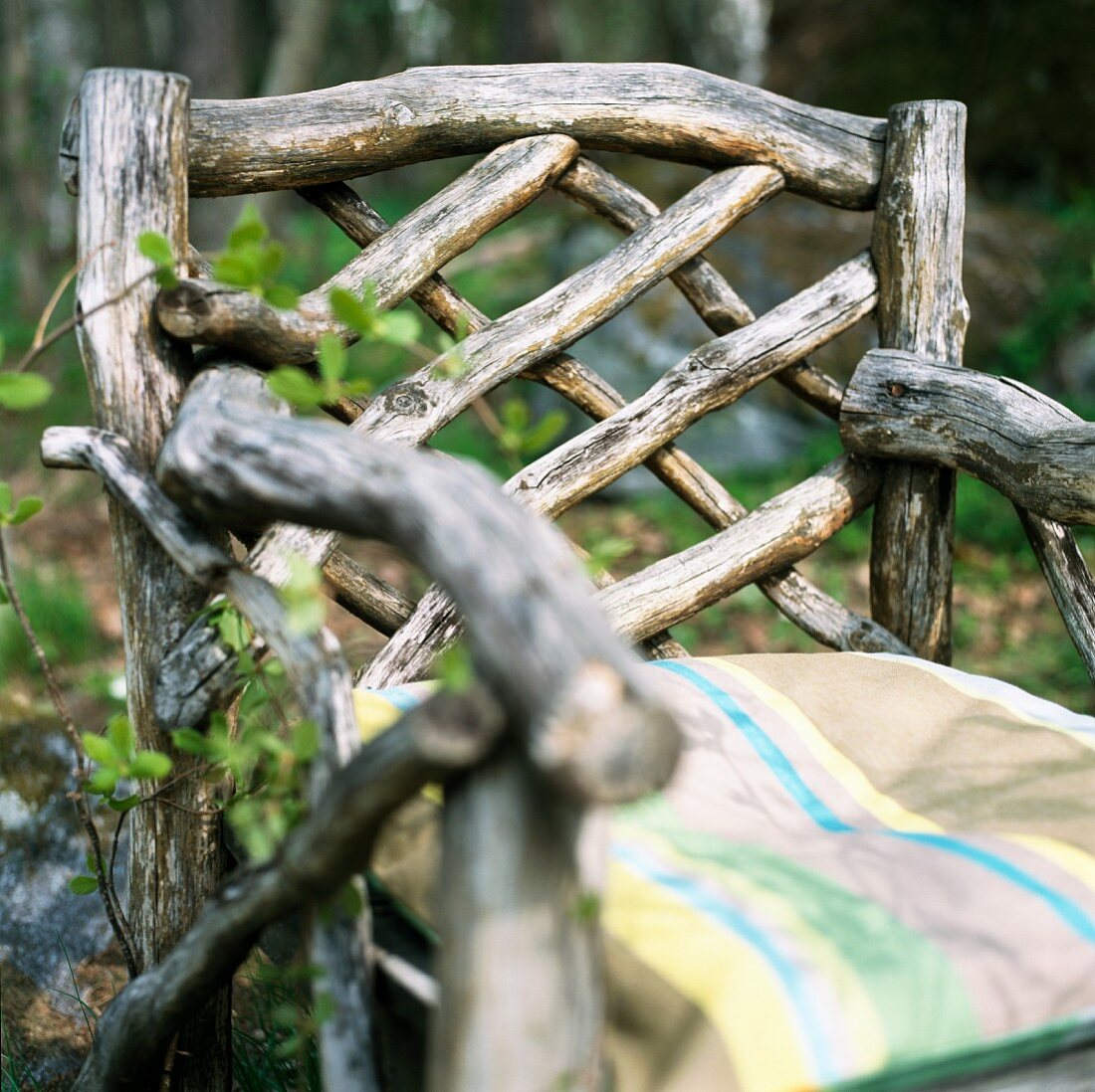 Garden chair made from branches
