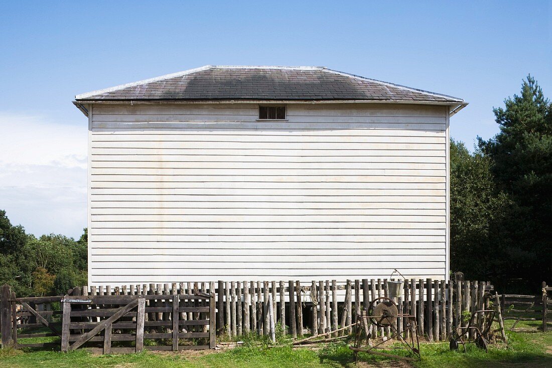 House with white-painted wooden facade