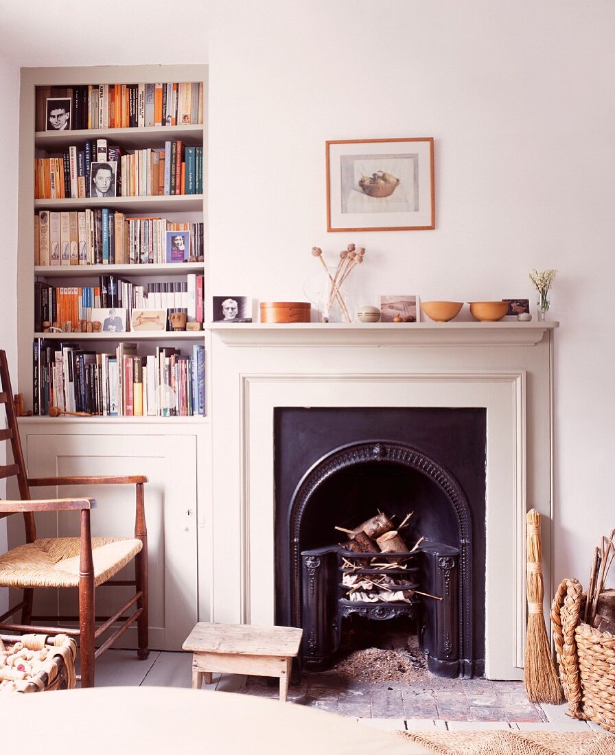 Cosy corner with open fireplace