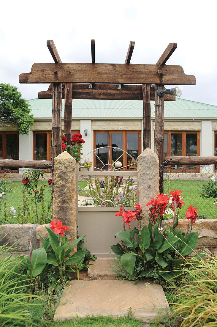 Garden gate leading to villa