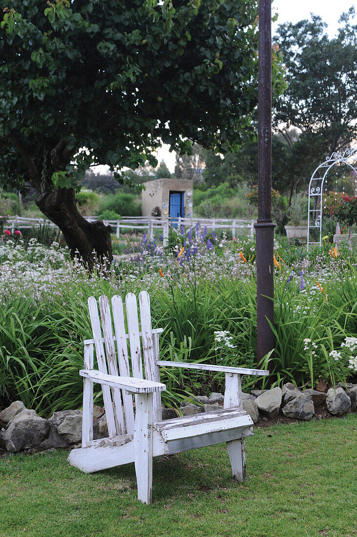 Old wooden chair in garden