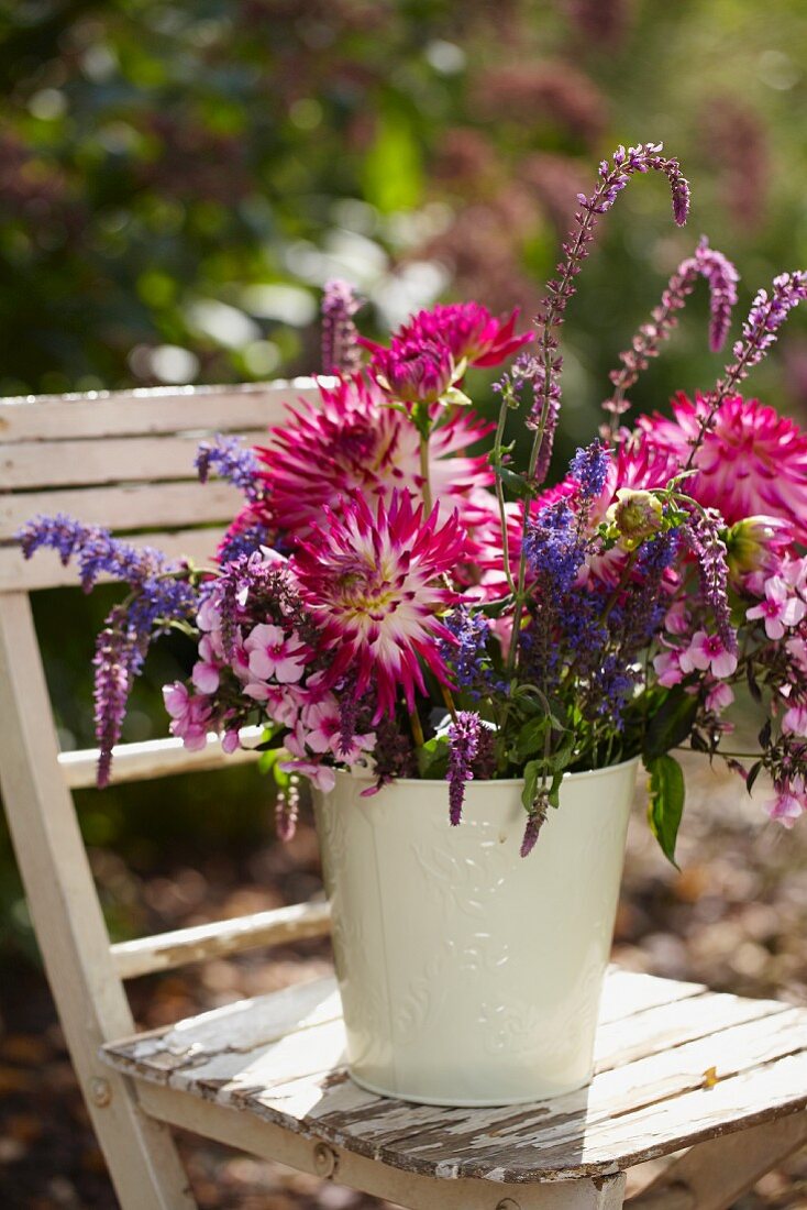 Bouquet on a garden chair