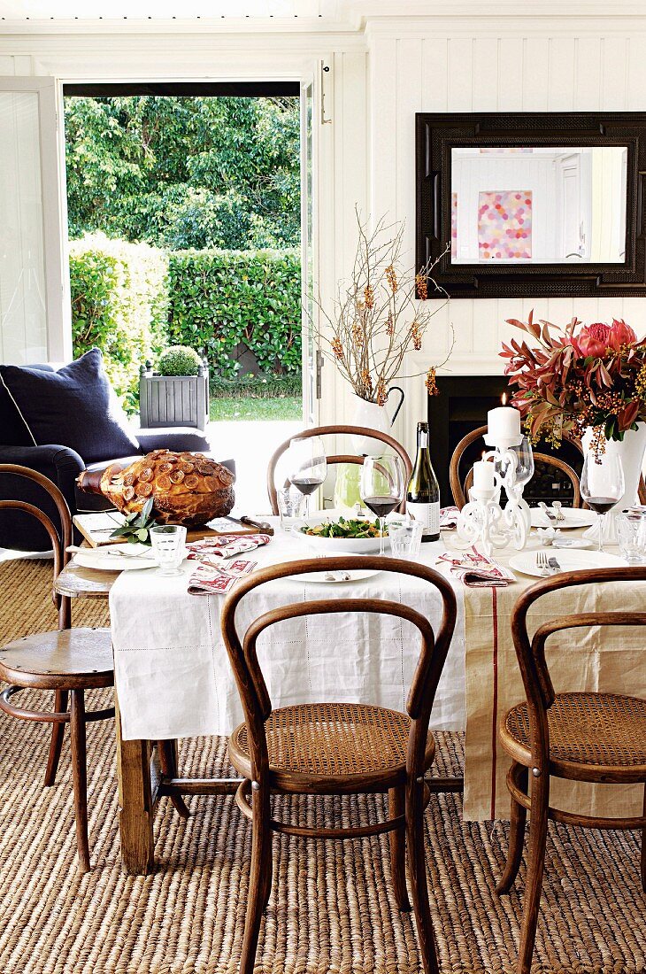 Festive set table for Australian Christmas