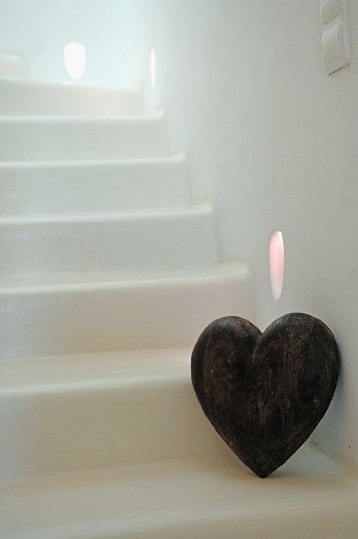 Decorative heart at staircase