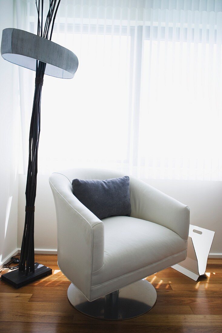 Simple armchair in corner