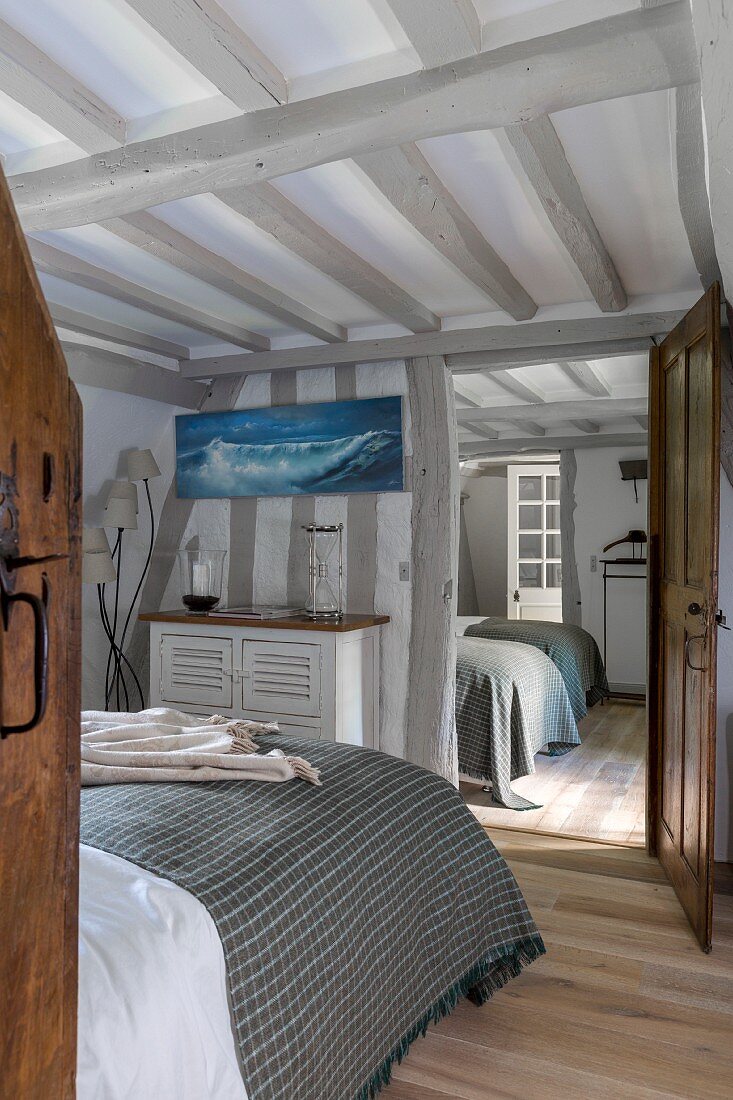 Rustic bedroom in farmhouse