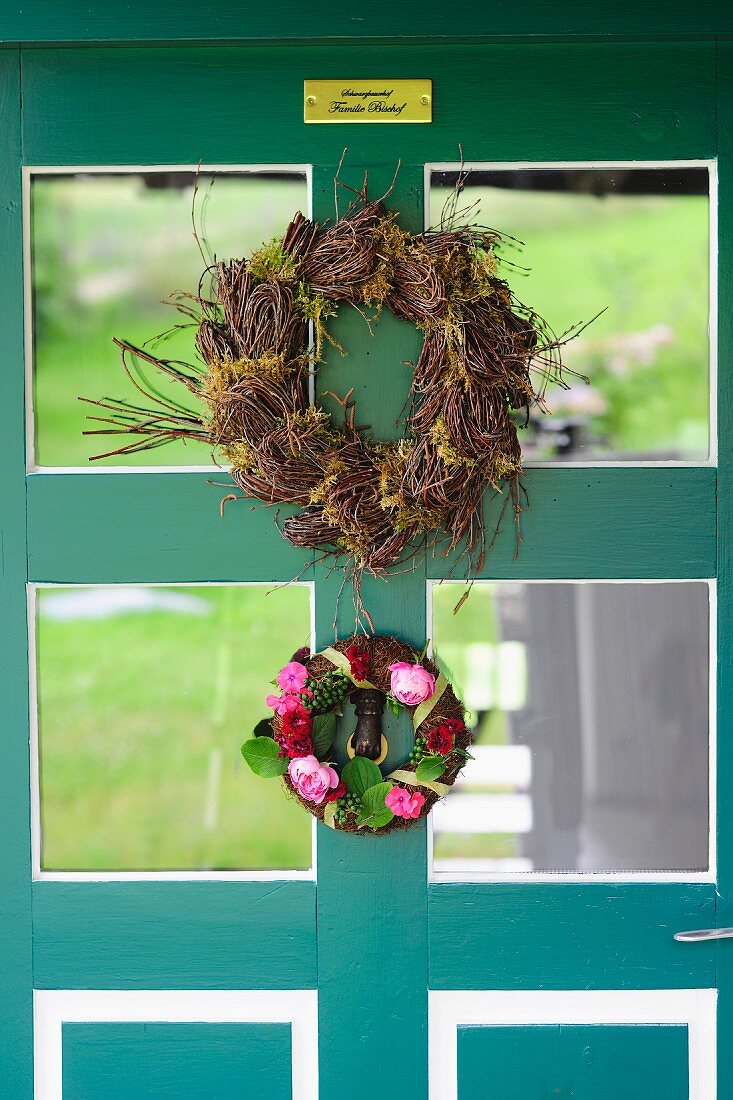 Wreath on front door