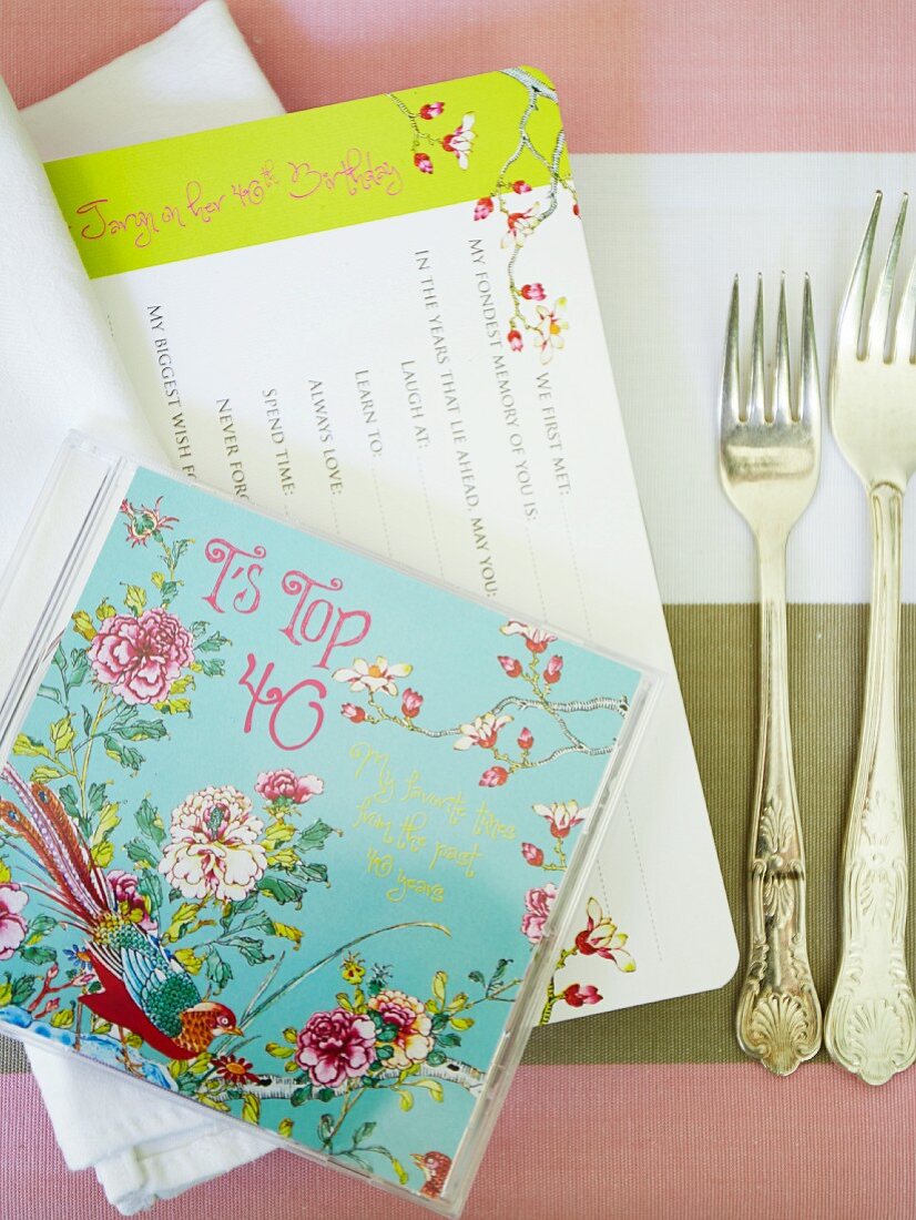 Place setting with 40th birthday card