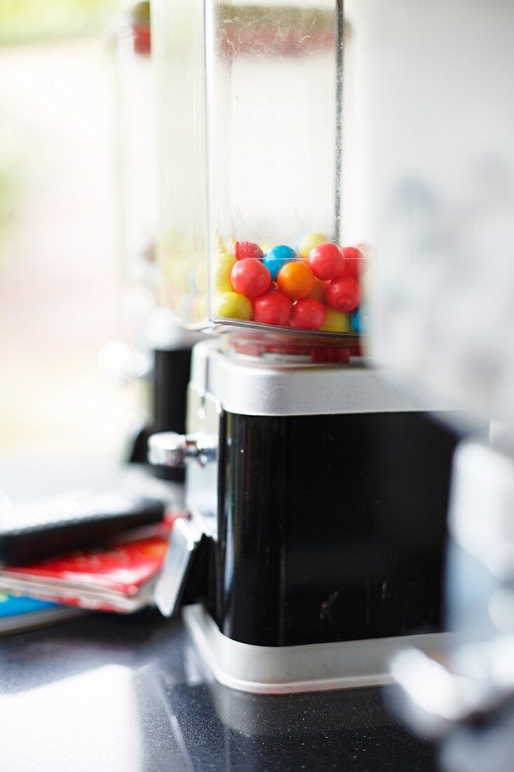 Bubblegum machine on kitchen worksurface