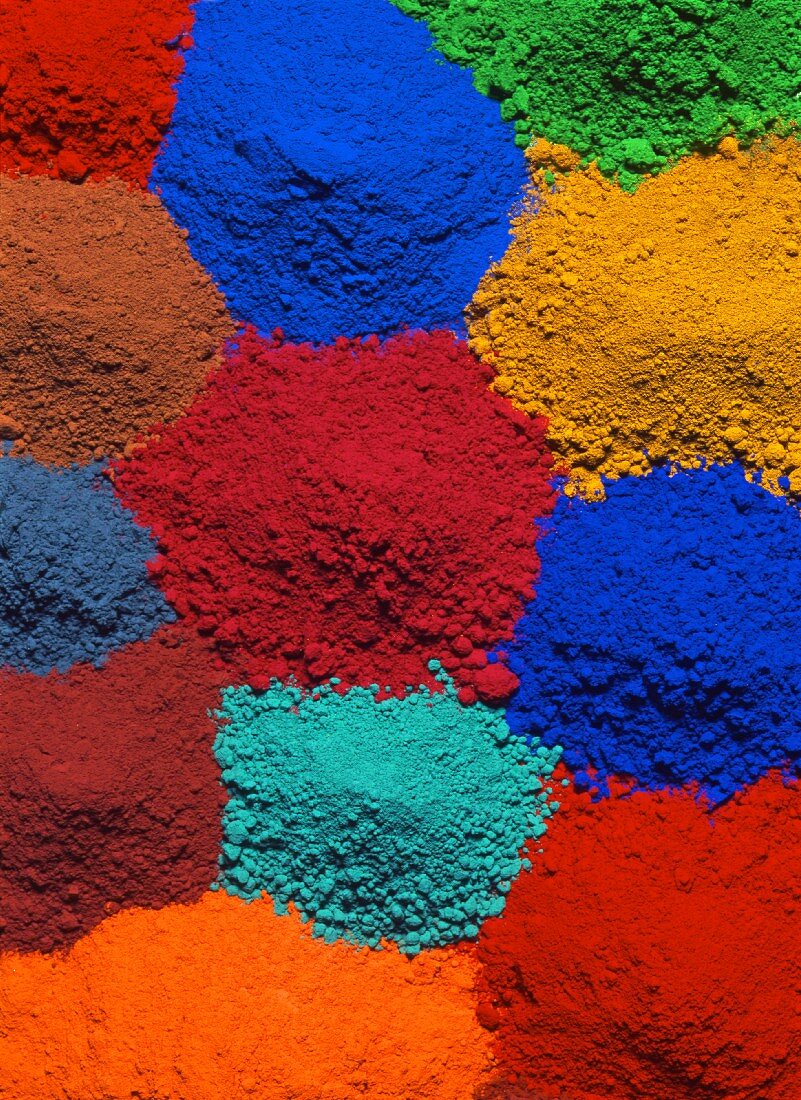 Mounds of pigment