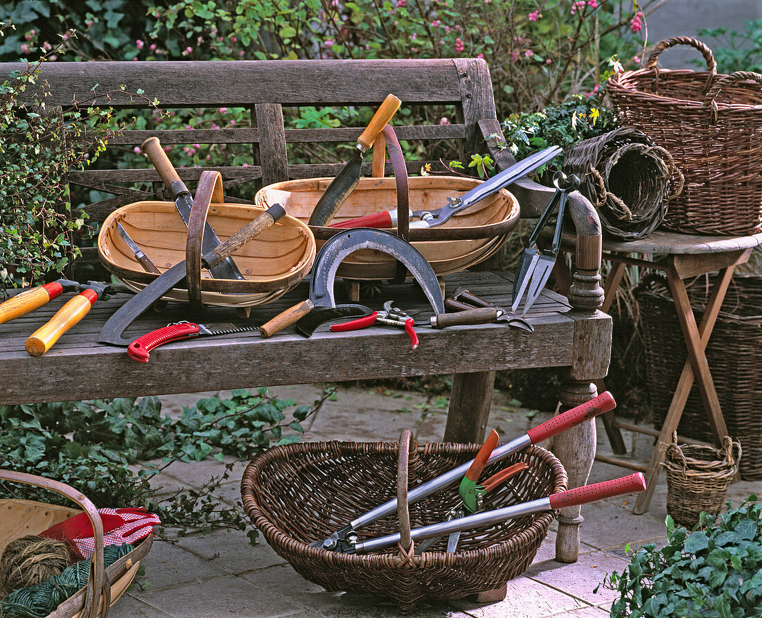 Various cutting tools for the garden