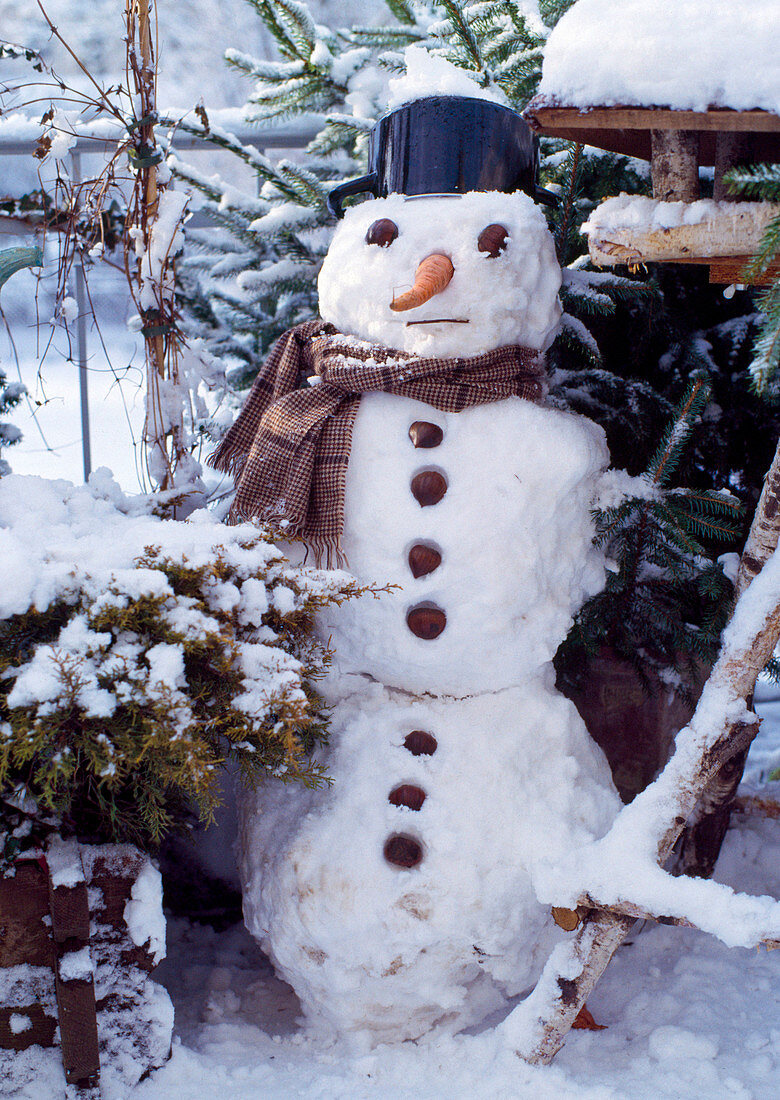 Snowman on the balcony