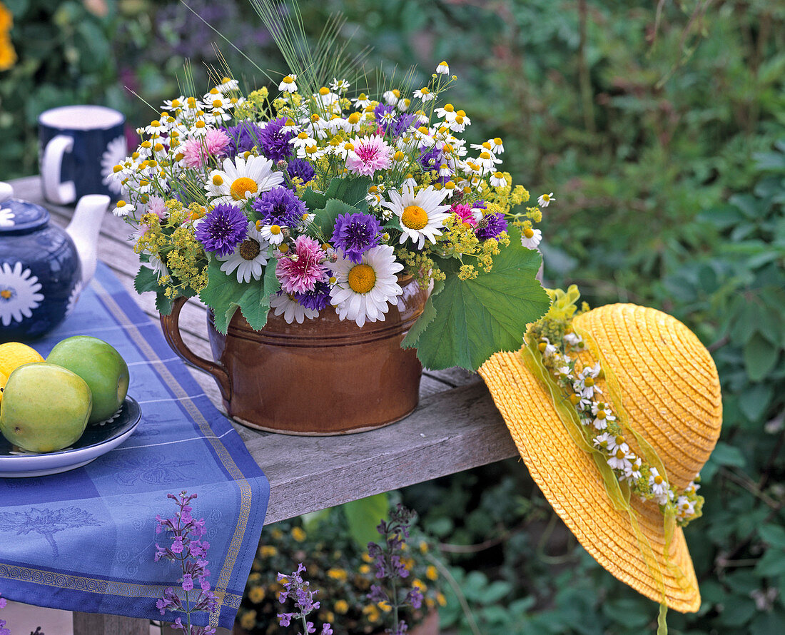 Leucanthemum / Margeriten, Centaurea / Kornblumen, Alchemilla