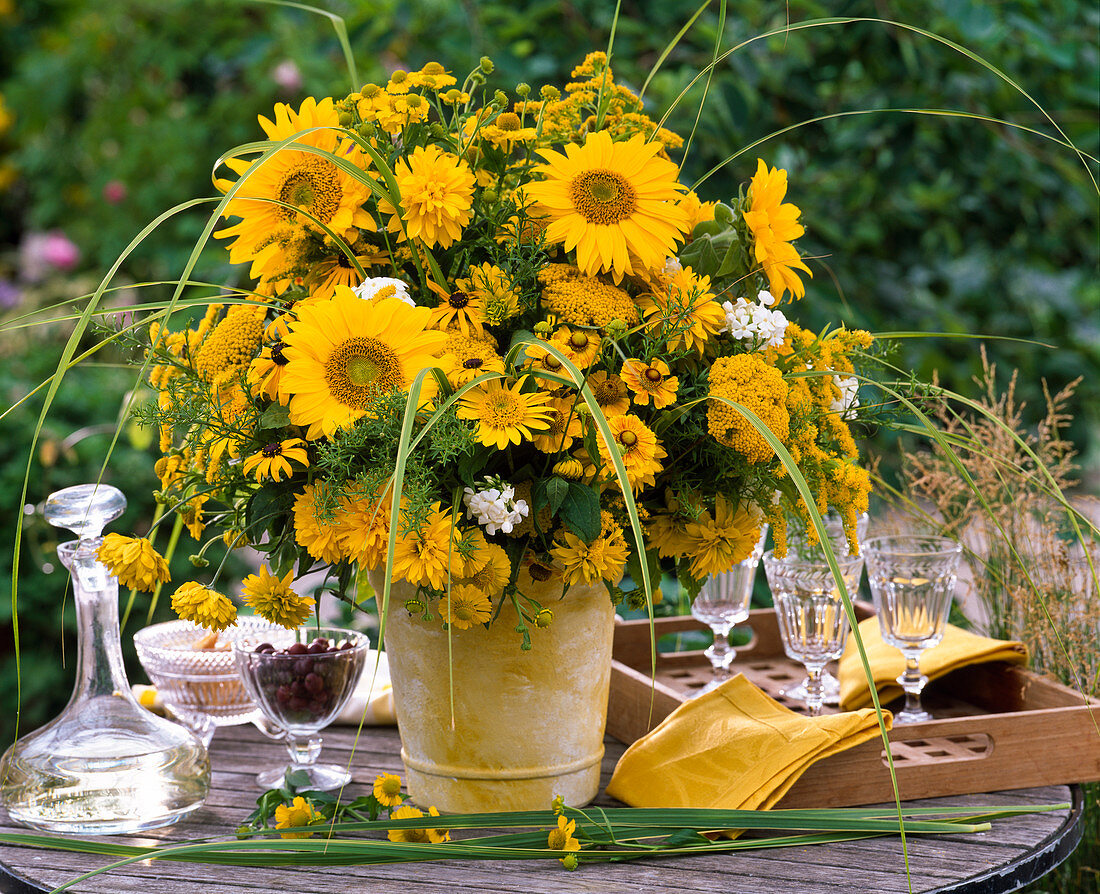 Helianthus / Sonnenblumen, Helenium / Sonnenbraut