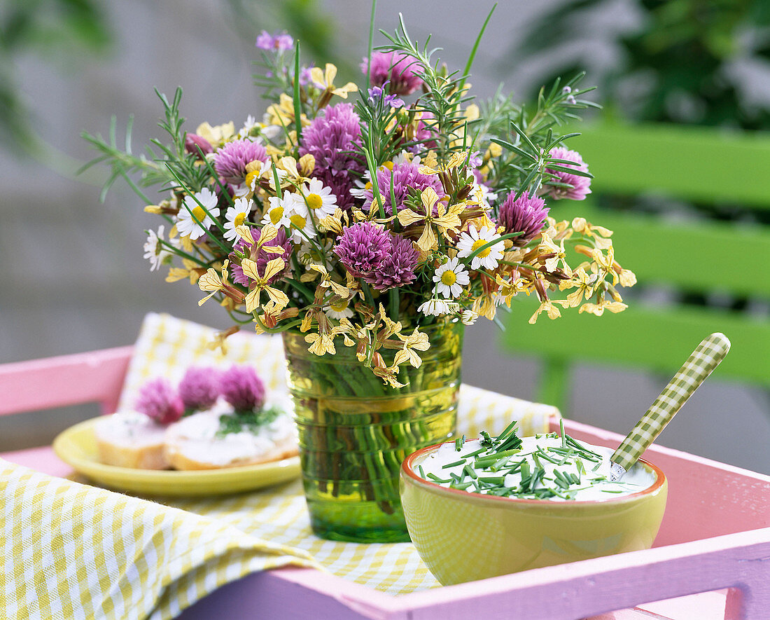 Bouquet with herbal flowers