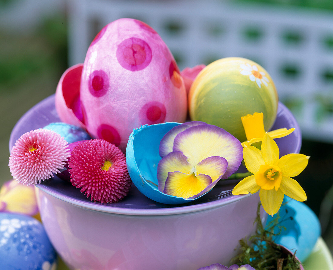 Easter eggs, colored egg shells