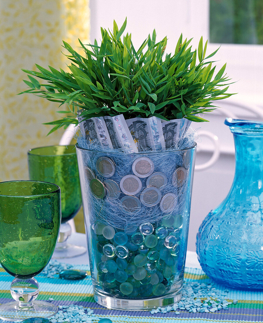 Vase with glass lenses