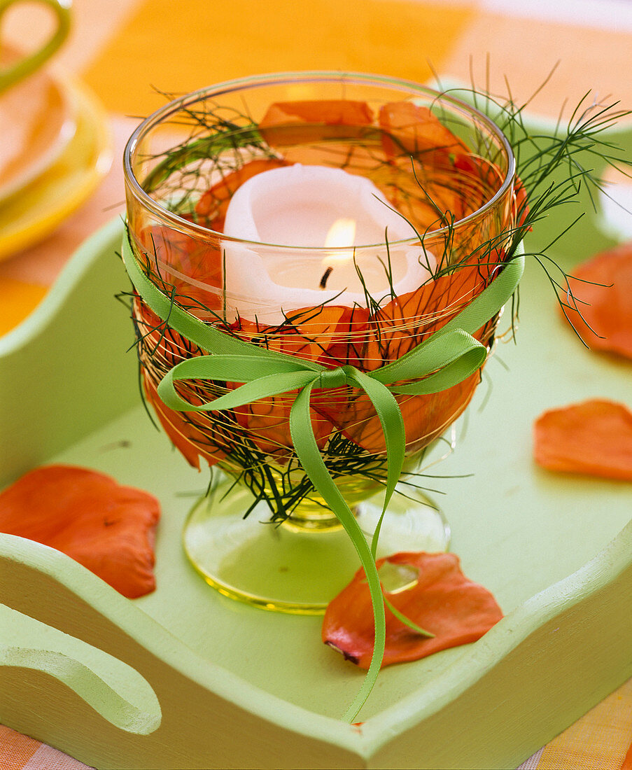 Lanterns with poppy petals