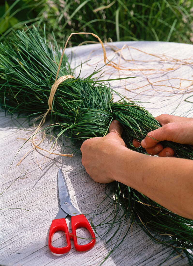 Decorated grass pigtail