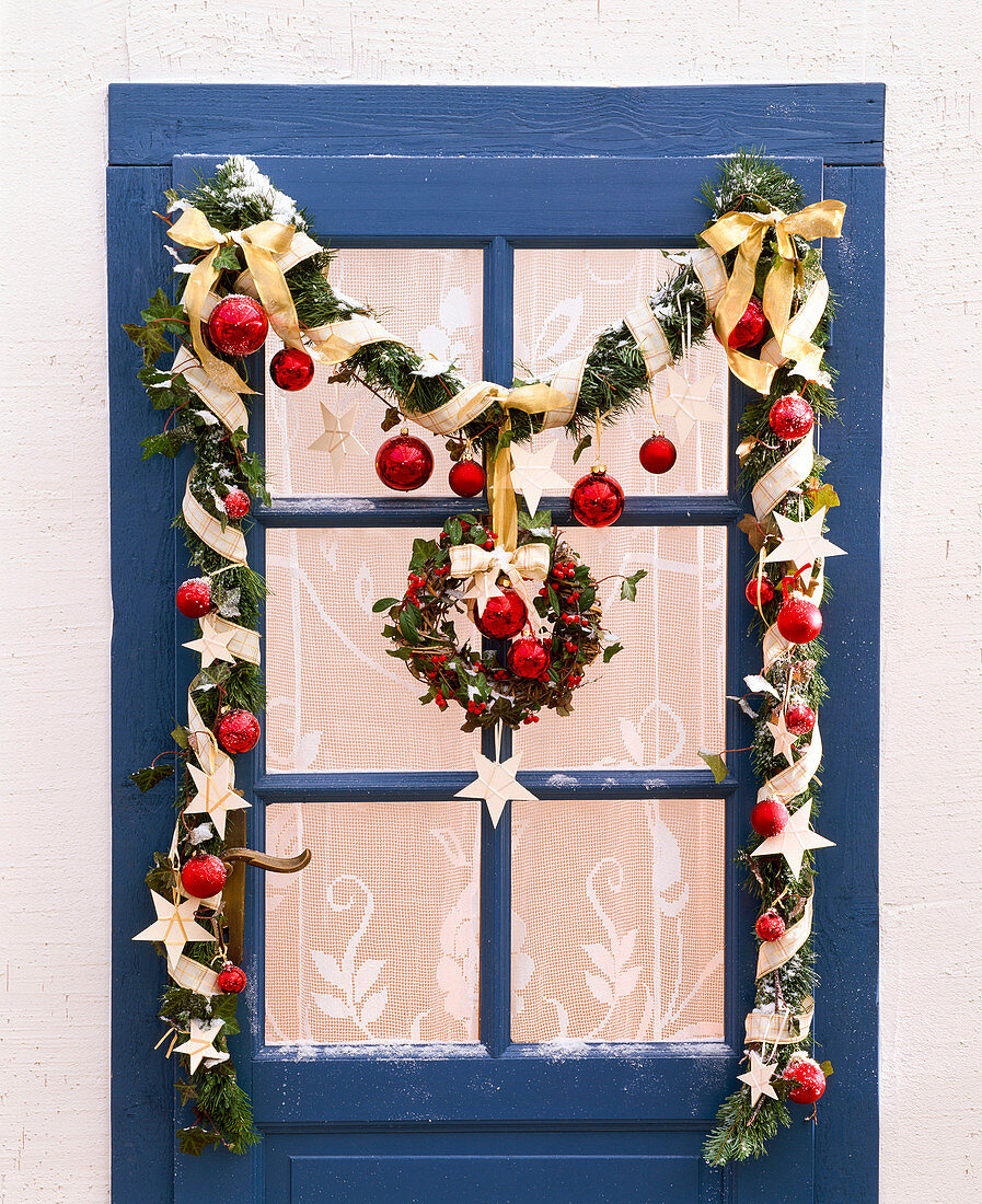 Blue door through the seasons