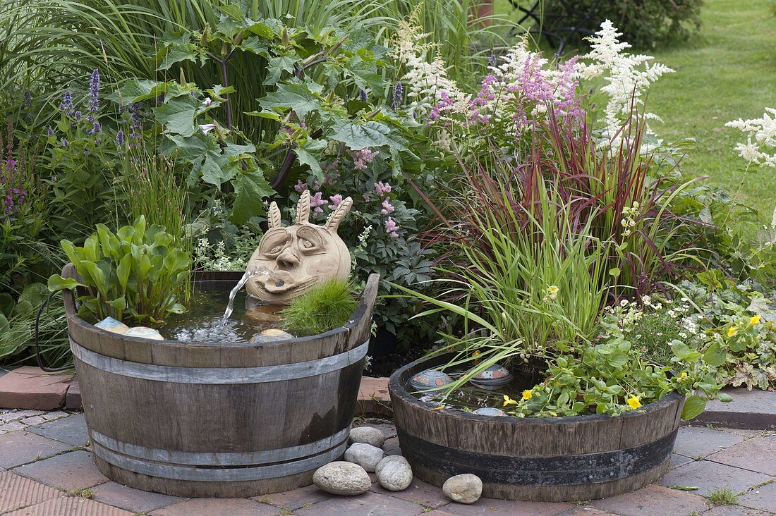 Hand-made water feature in wood-Zuber