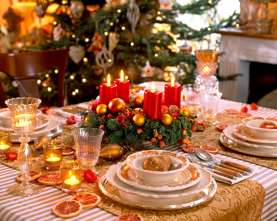 Advent style decorated table
