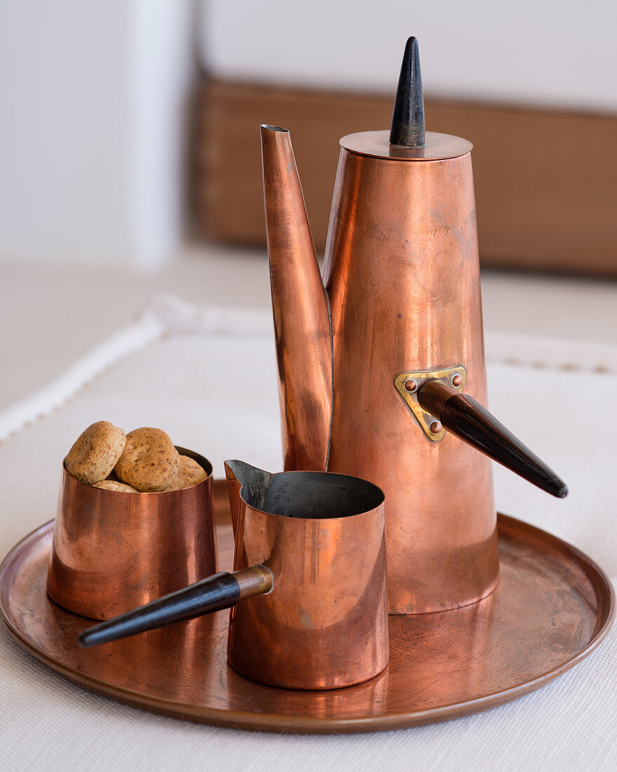 Copper coffee set