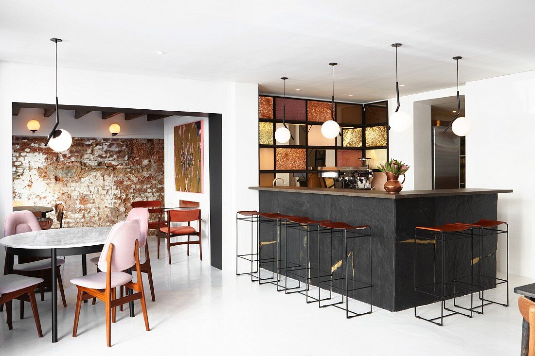 Retro-style bar and dining table