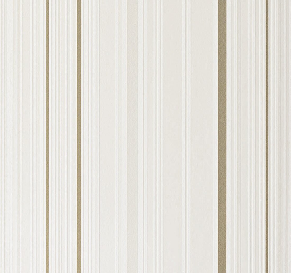 Beige-coloured striped non-woven wallpaper
