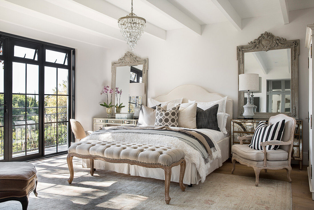 French-style bedroom in shades of beige