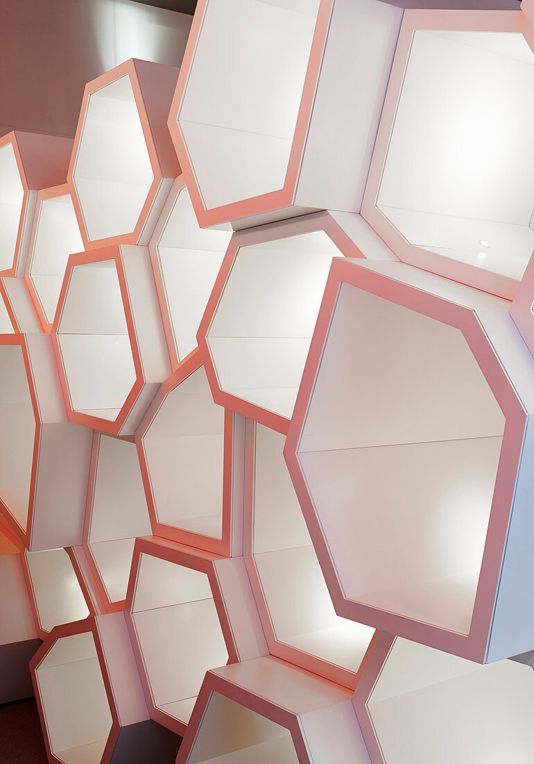 Partition made from hexagonal elements