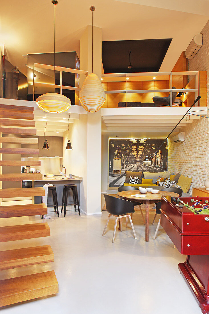 Split-level loft apartment