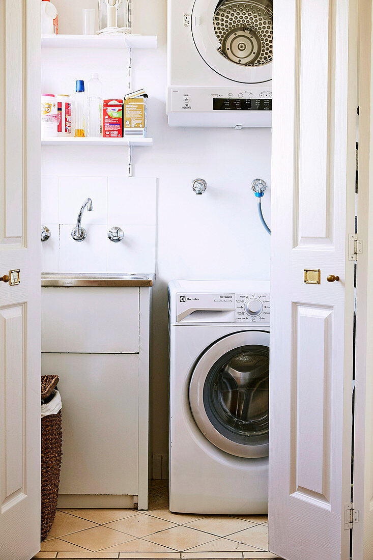 View of washing machine in a laundry room