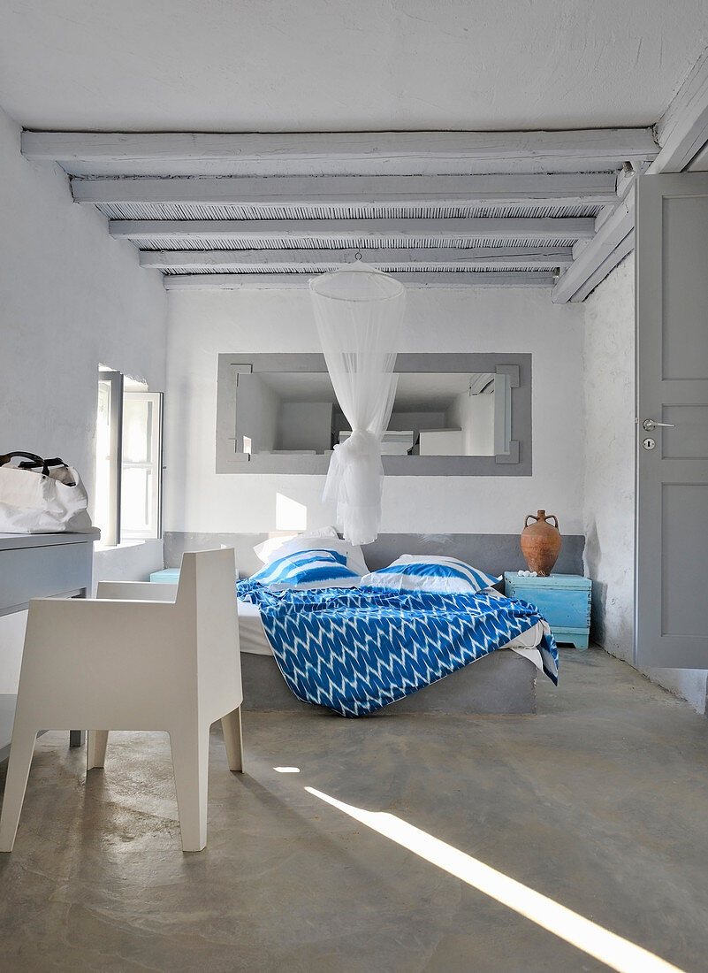 Bedroom in modern Greek style