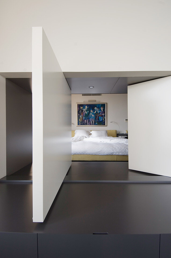 Flexible Wände zwischen Schlafzimmer und Wohnzimmer