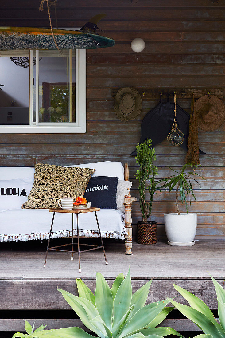 Vintage porch with couch