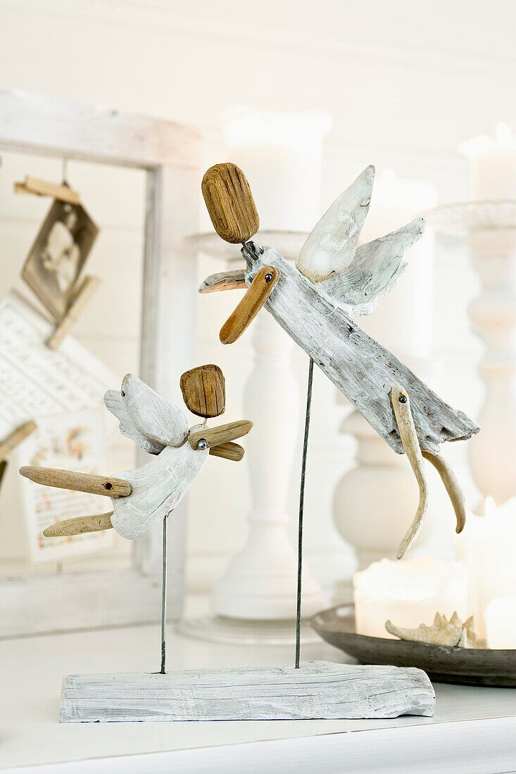 DIY angels made from driftwood