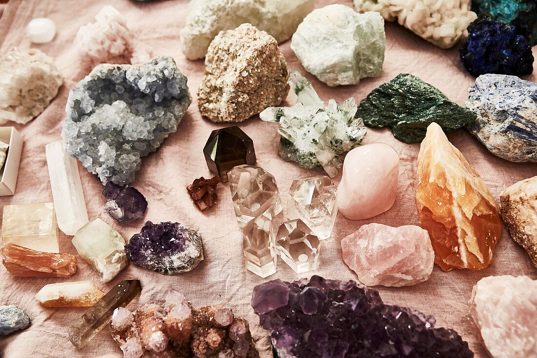 Different stones, gemstones, natural stones, crystals