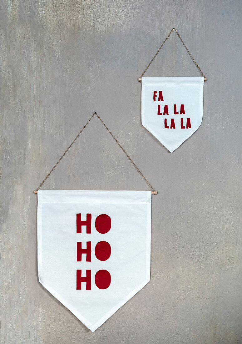 Hand-crafted Christmas wall pennants