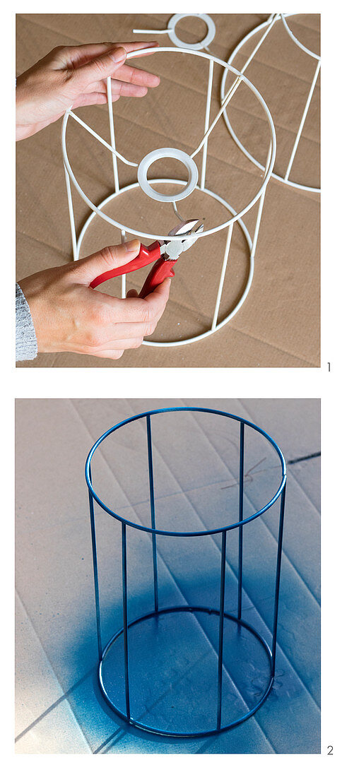 Instructions for making a plant stand from a lampshade