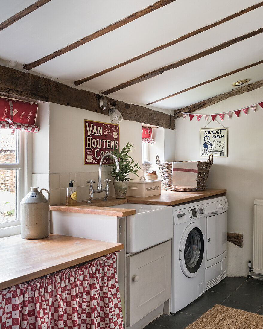 Laundry room in country house