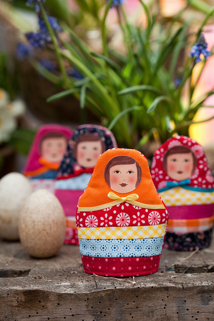 Russian-doll egg cosies