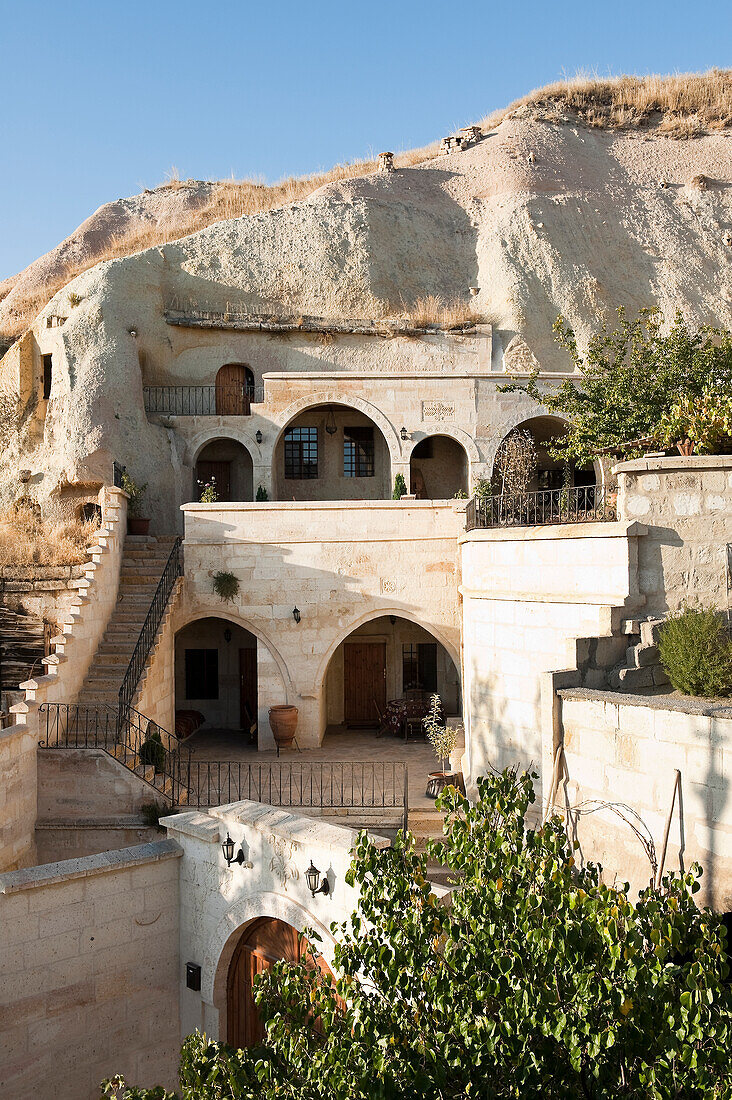 Front facade of a Turkish cave dwelling