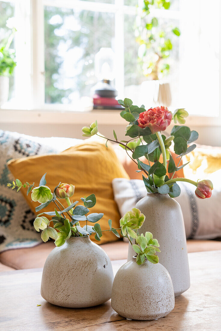 Flower arrangement on a coffee table
