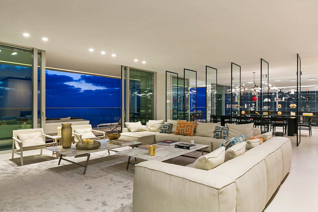Elegant lounge in a luxury penthouse