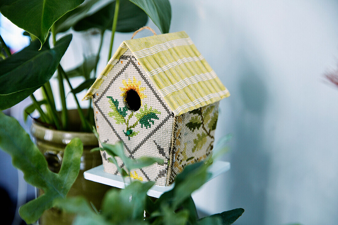 Embroidered Bird house