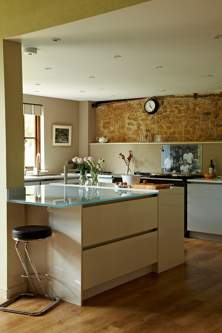 Modern kitchen in West Sussex home, England, UK