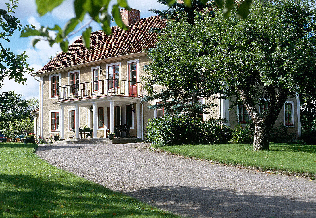 Exterior of country house in Mjolby, Sweden