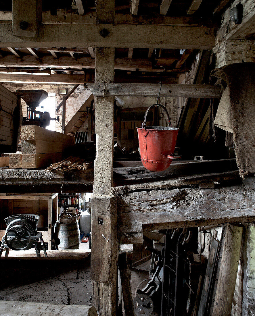 Structural interior of a working barn