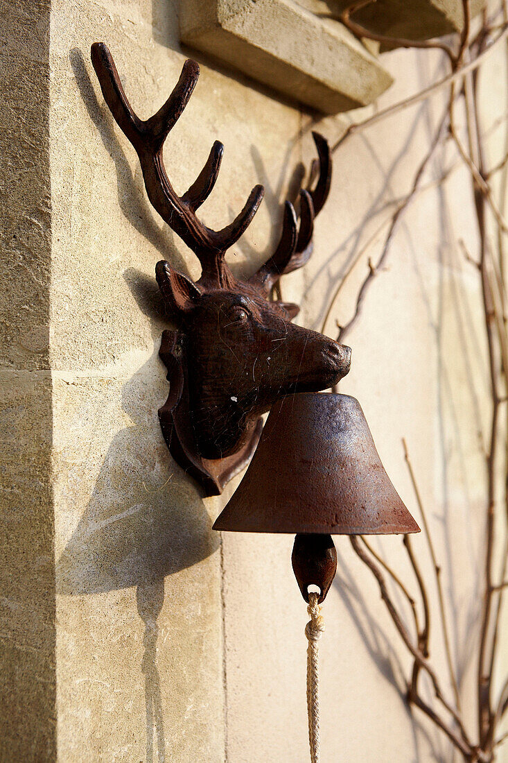 Animal head doorbell on 1840s Victorian school house conversion